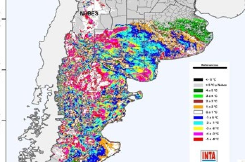 La imagen satelital de la helada tardía del 28 de octubre de 2025