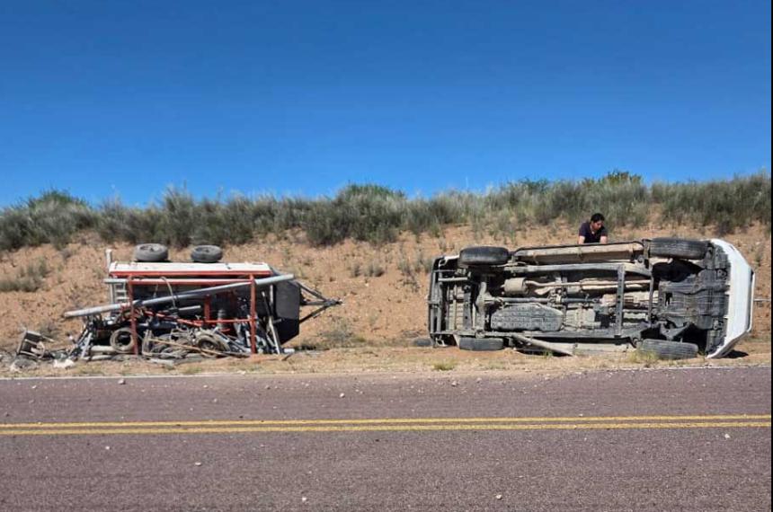 Volcoacute una camioneta en la Ruta 13 cerca del cruce con la 143