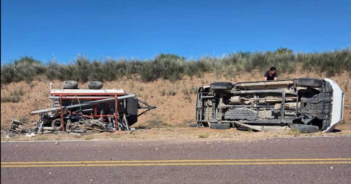 Volcoacute una camioneta en la Ruta 13 cerca del cruce con la 143