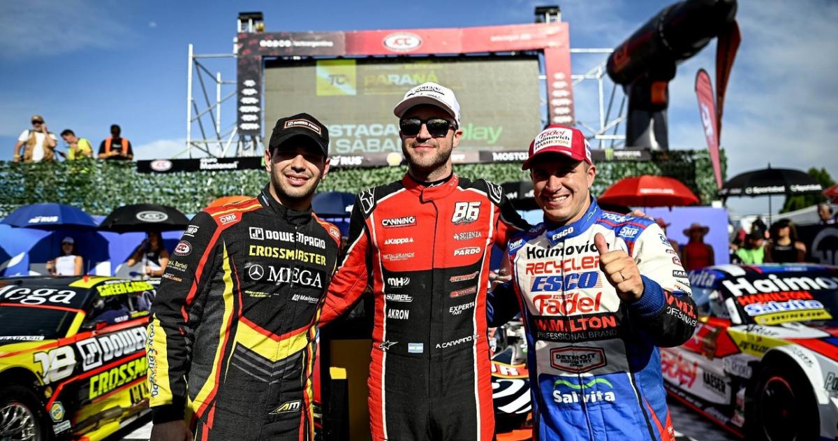 Los tres ms rpidos de la clasificación en Paran