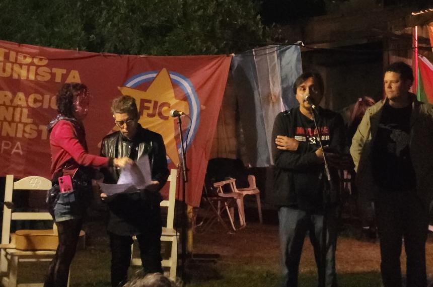 Dirigentes del PC de La Pampa Sergio Ibaceta y Victor Giavedoni que analizó las elecciones del 26 de octubre