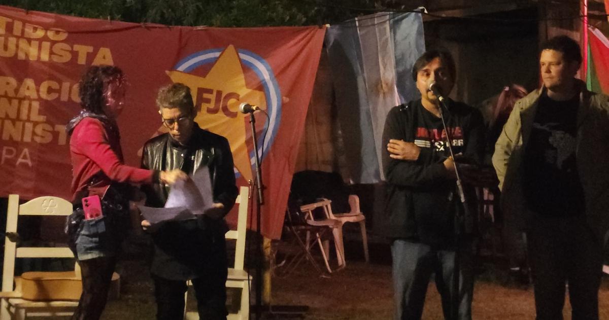 Dirigentes del PC de La Pampa Sergio Ibaceta y Victor Giavedoni que analizó las elecciones del 26 de octubre