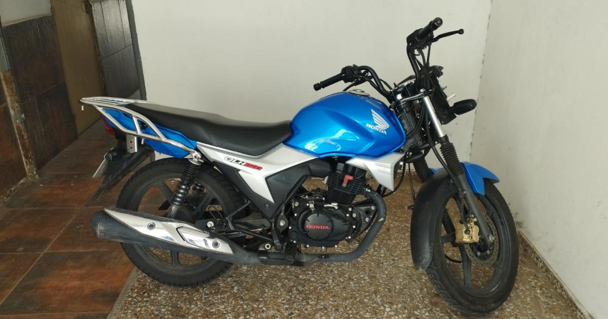 La moto recuperada por la policía