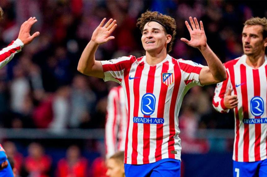 Champions League- asistencia de Giuliano y gol de Juliaacuten Aacutelvarez en el triunfo del Atleacutetico de Madrid