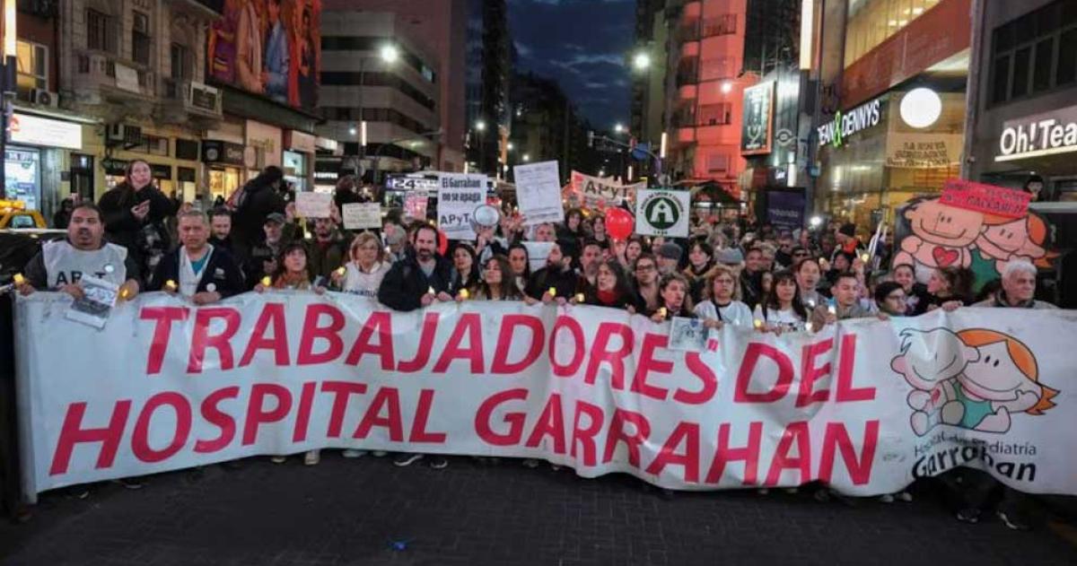 Una de las protestas de los trabajadores del nosocomio por el ajuste del Gobierno nacional