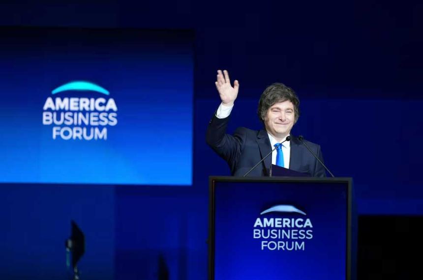 Javier Milei elogió a Donald Trump y Lionel Messi en su discuso en el America Busness Forum