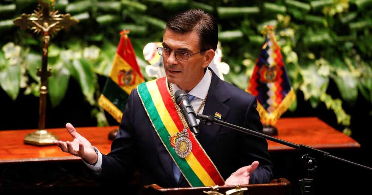 Rodrigo Paz durante su discurso ante la Asamblea