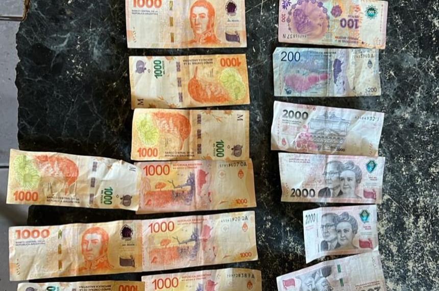 El dinero secuestrado por la policía