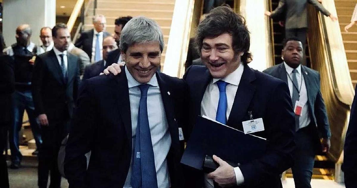 Milei y Caputo celebrando