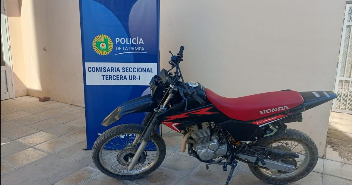 La moto recuperada por la policía