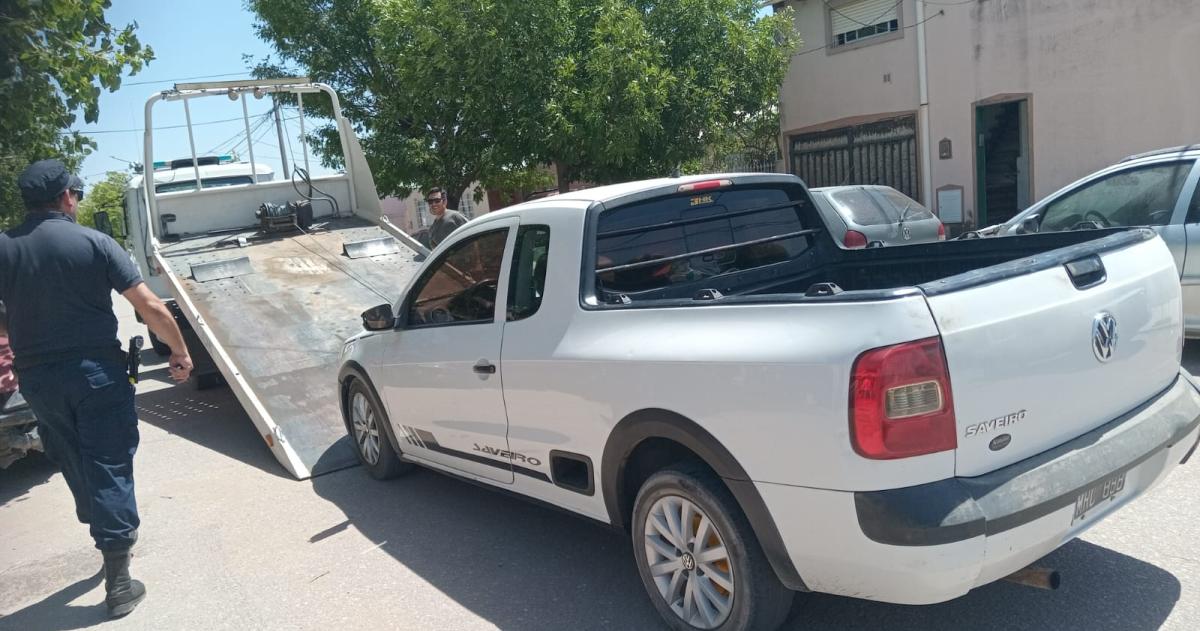 La Saveiro secuestrada por la policía