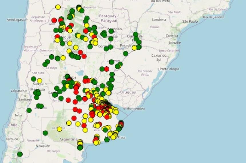 El mapa divulgado por el ITBA