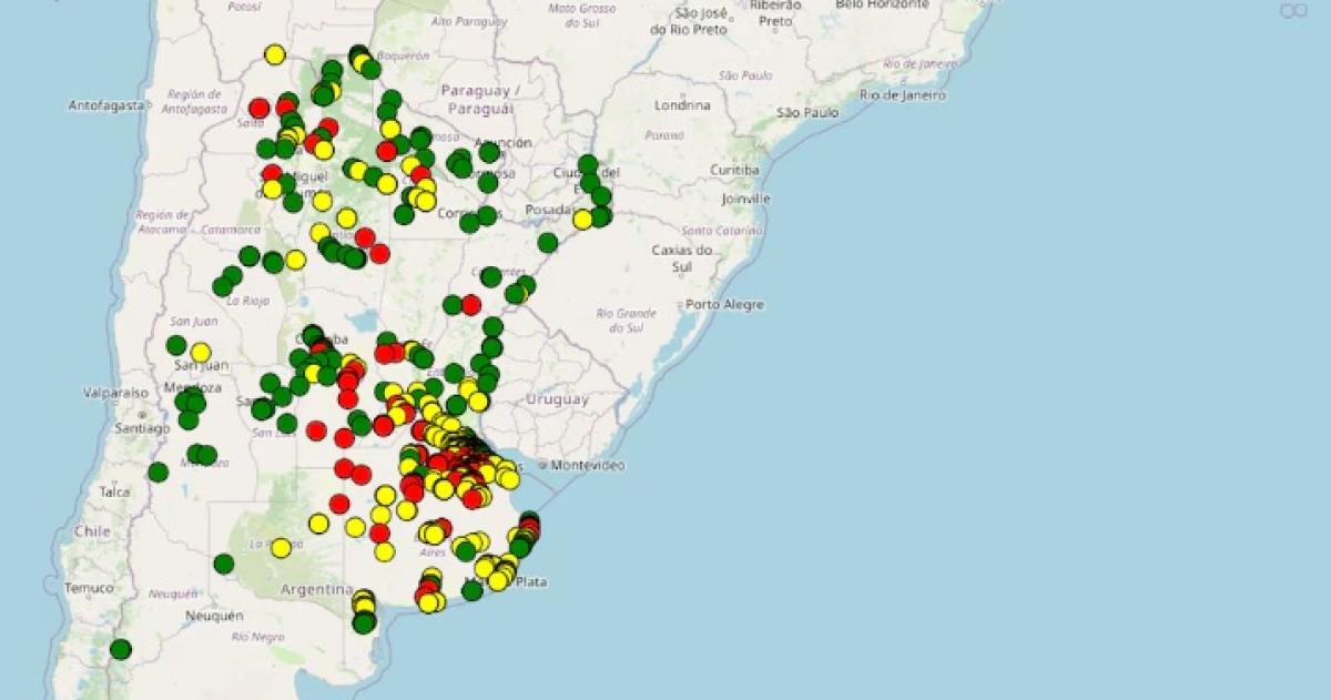 El mapa divulgado por el ITBA