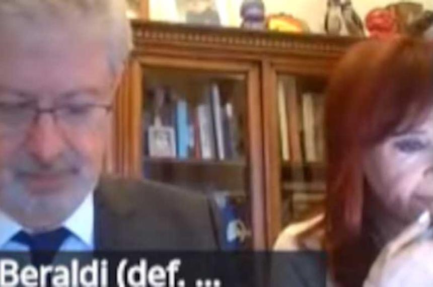 Cristina Kirchner en una de las audiencias virtuales