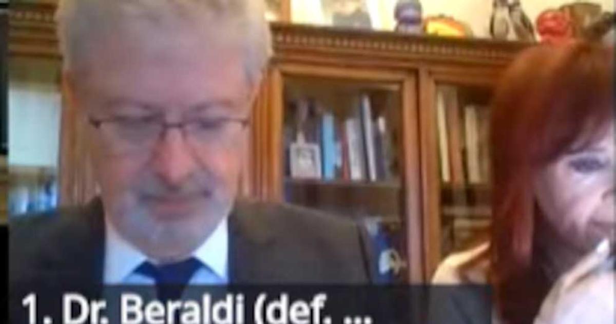 Cristina Kirchner en una de las audiencias virtuales