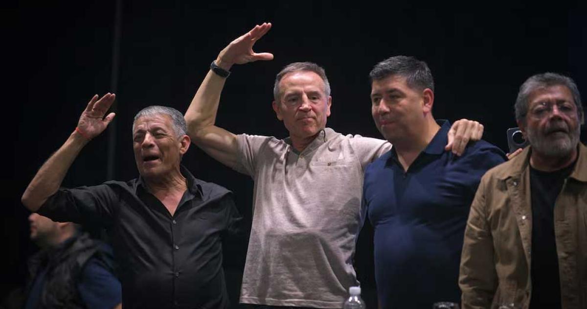 Jaime Olivos Octavio Argüello Jorge Sola Cristian Jerónimo y Gerardo Martínez en el congreso de la CGT