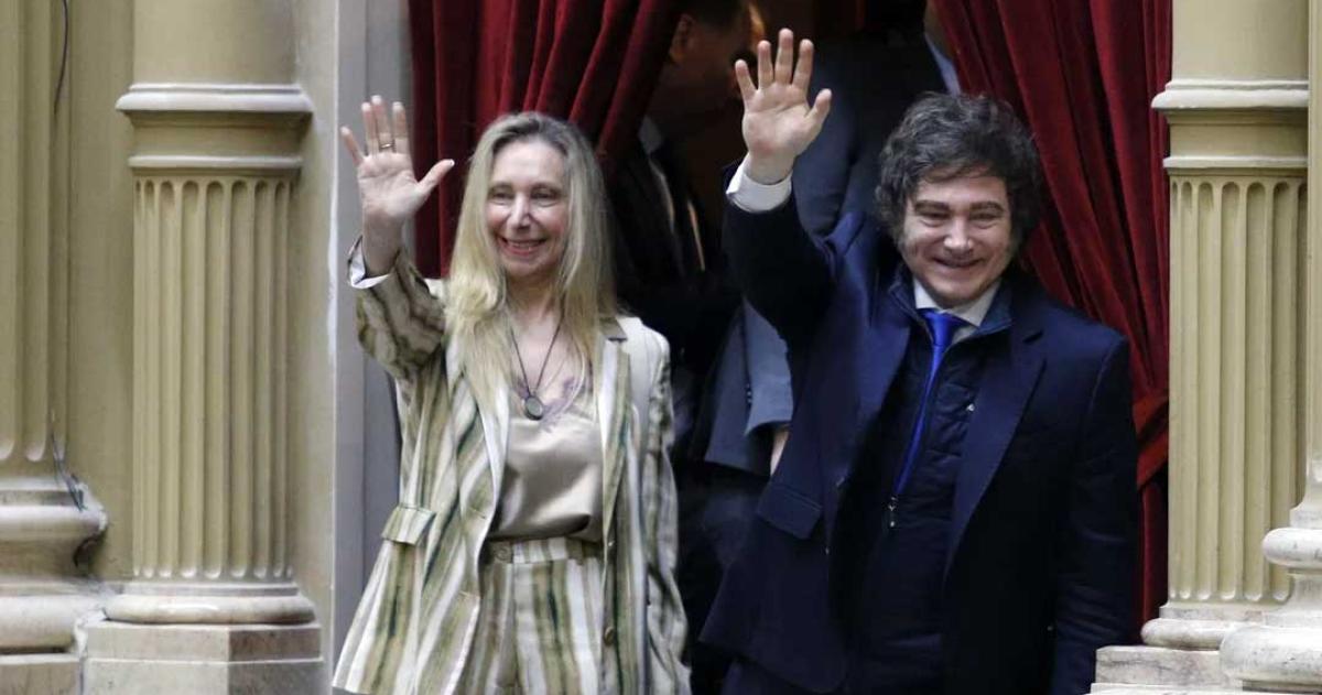 El presidente Milei junto a hermana Karina en la Cmara de Diputados