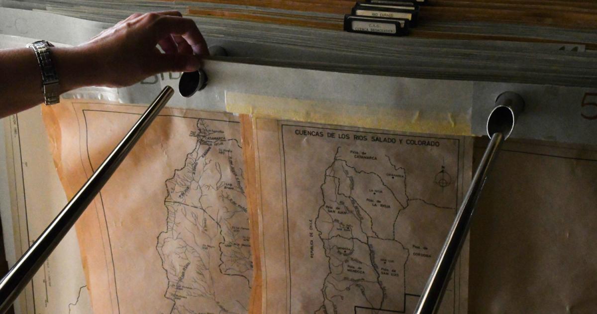 El trabajo se realizó en la mapoteca de la Secretaría de Recursos Hídricos