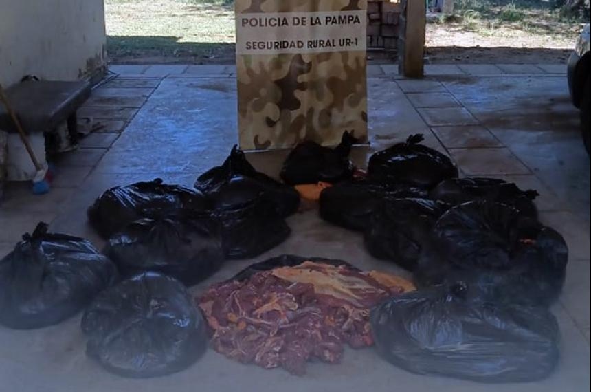 La carne era transportada en bolsas en una camioneta