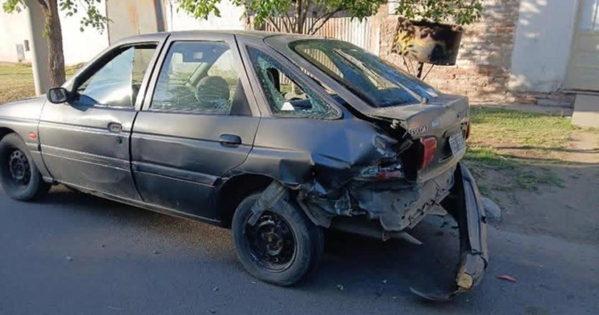 El auto chocado por la Policía