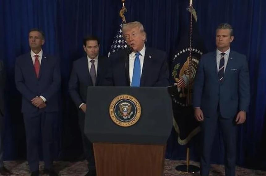 El presidente Donald Trump durante la conferencia de prensa