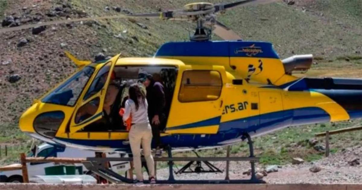 El helicóptero que realizó el rescate en el Cerro Aconcagua