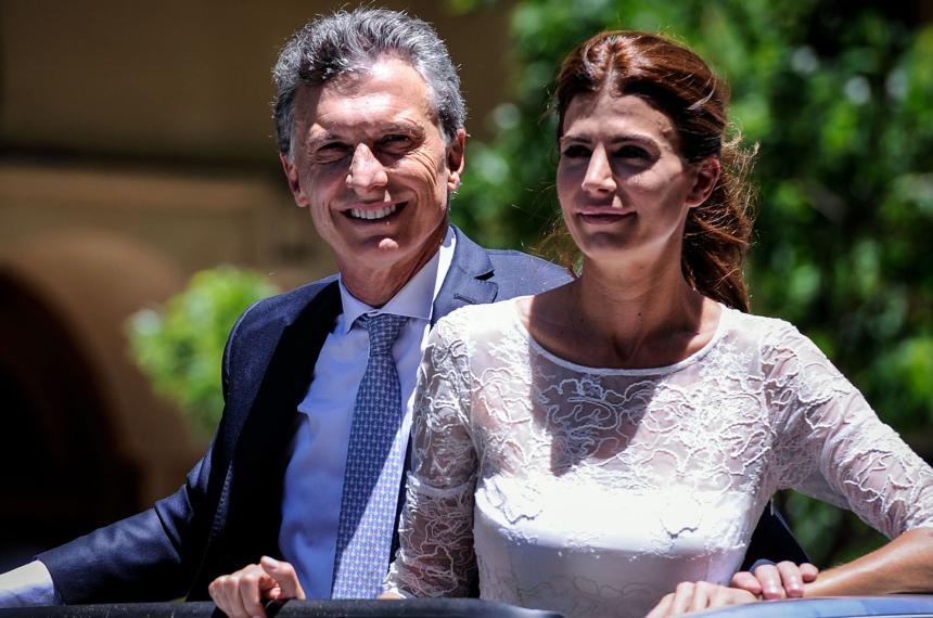 Macri y Awada durante la asunción presidencial en 2015