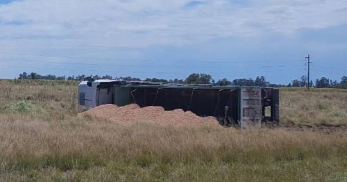 El camión siniestrado entre Lonquimay y Catriló