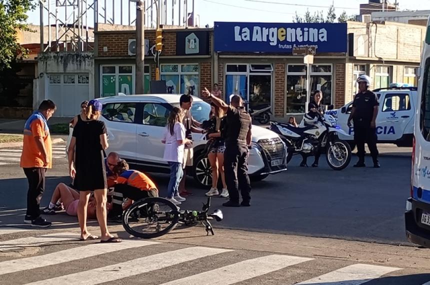 El choque ocurrió en la intersección de la Avenida San Martín y la calle 33