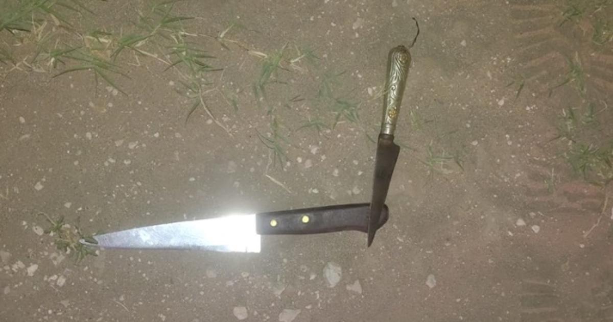Cuando llegó la policía la menor se despojó de dos cuchillos