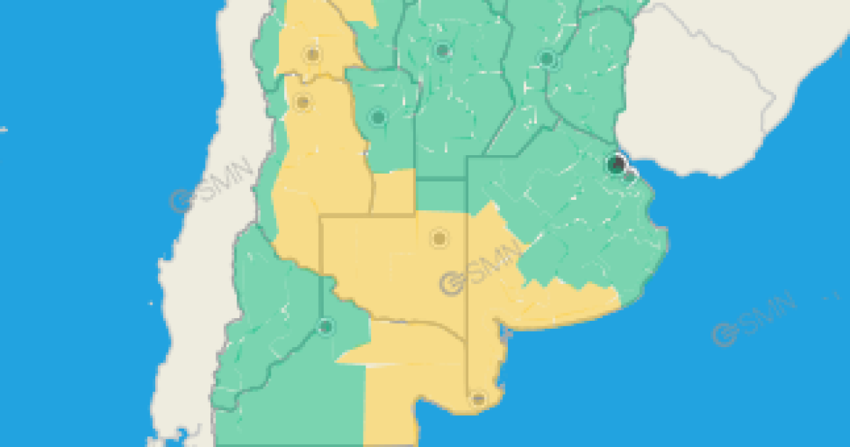 El alerta rige para varias zonas de la provincia