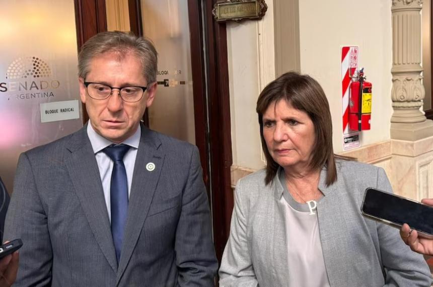 La jefa libertaria en el Senado Patricia Bullrich junto a su par del radicalismo Eduardo Vischi