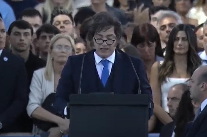 Milei encabzoacute el acto por el aniversario del Combate de San Lorenzo