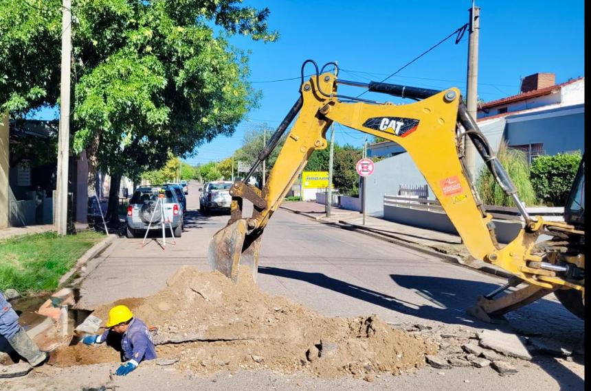La obra alcanza los 420 metros de nueva cañería