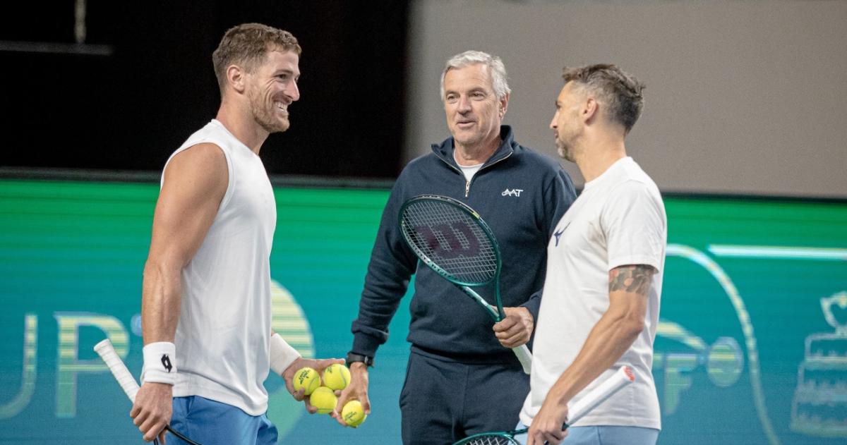 El capit�n Javier Frana durante la preparación de la serie ante Corea del Sur