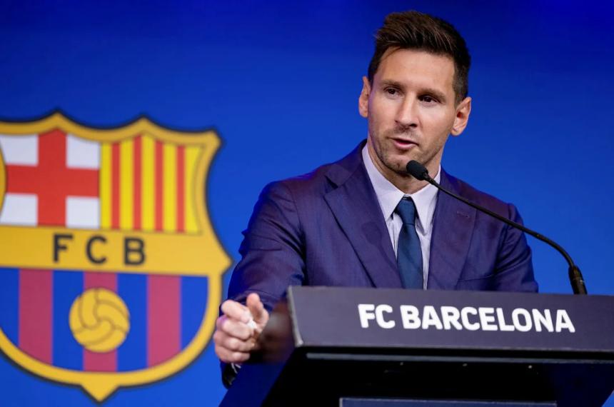 Messi el día que anunció su salida del Barcelona