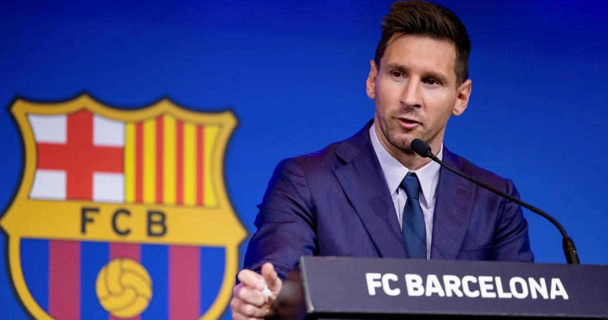 Messi el día que anunció su salida del Barcelona