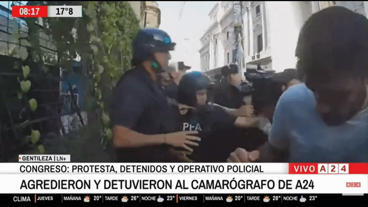 Ley de Glaciares- incidentes 12 activistas detenidos y un camaroacutegrafo agredido