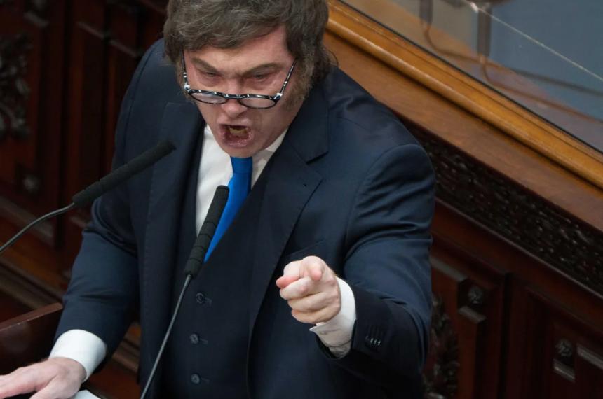 El presidente Javier Milei en el inicio de sesiones ordinarias