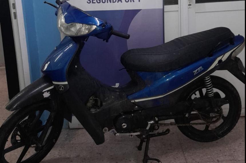 La moto recuperada por la Seccional Segunda