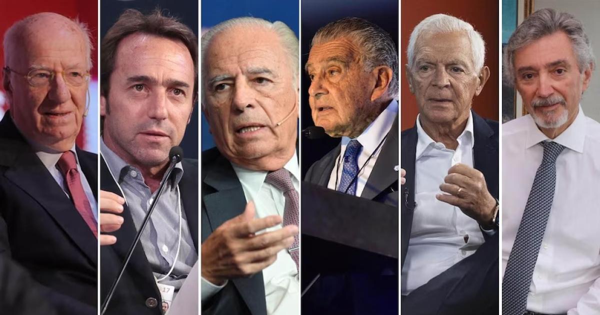 Los 6 empresarios de la Argentina que aparecen en el ranking de Forbes- Paolo Rocca Marcos Galperin Alejandro Bulgheroni Eduardo Eurnekian Eduardo Costantini y Delfín Jorge Ezequiel Carballo