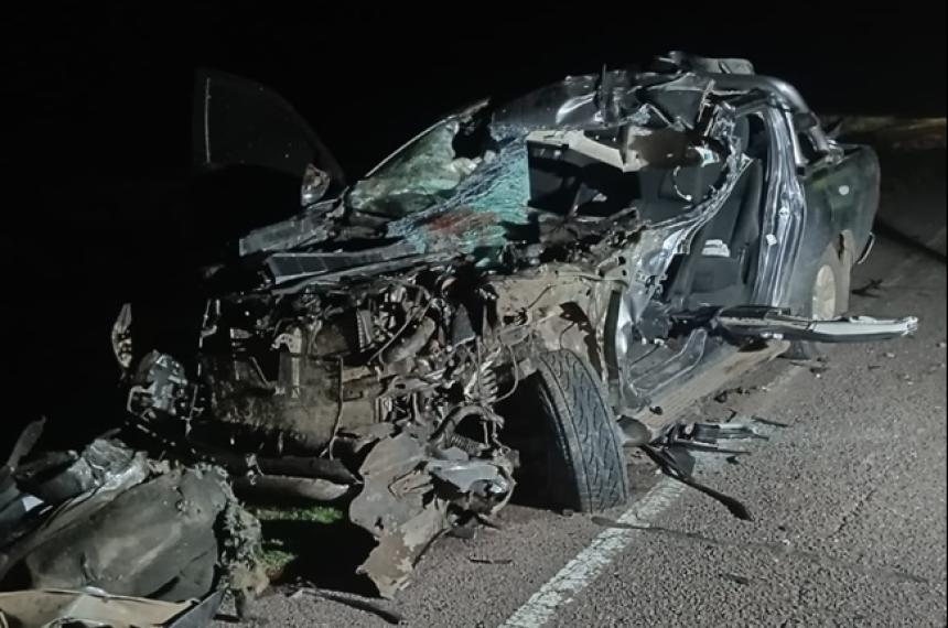 El conductor quedó atrapado dentro del habit�culo