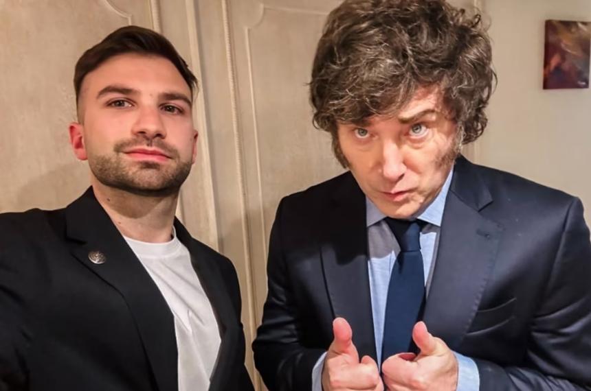 Milei con Mauricio Novelli uno de los imputados