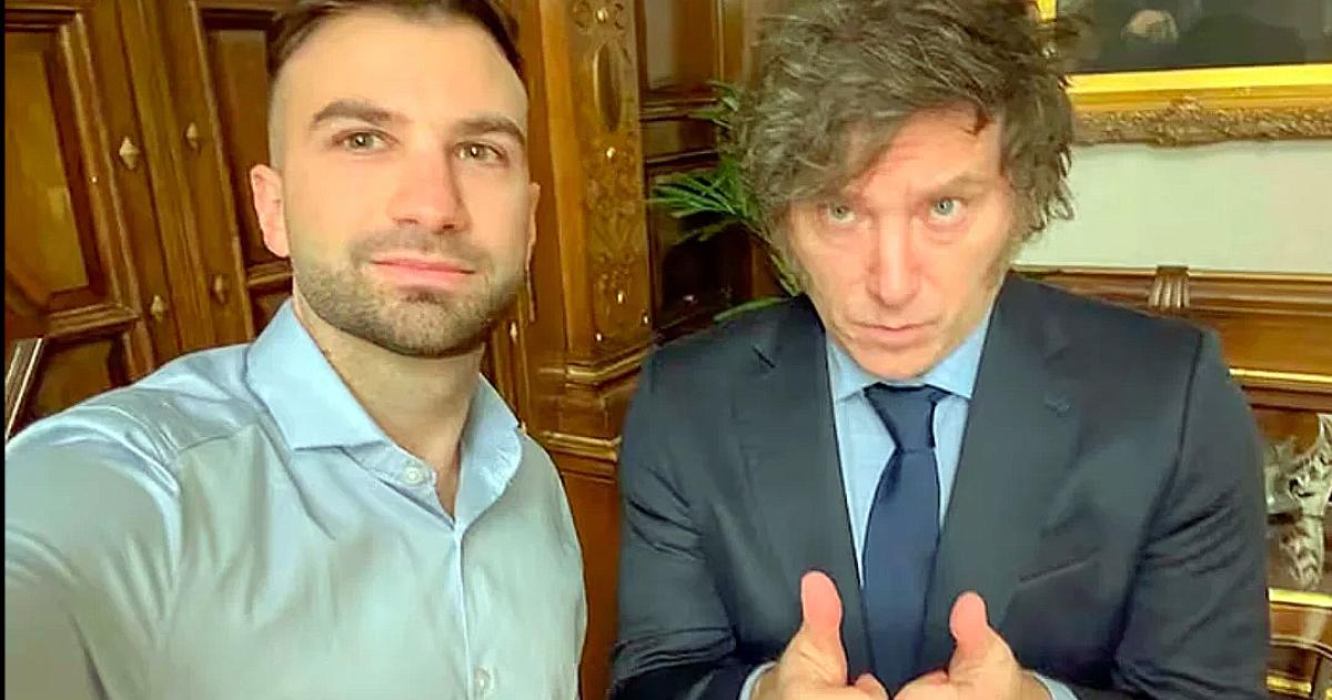 Milei con Mauricio Novelli uno de los imputados