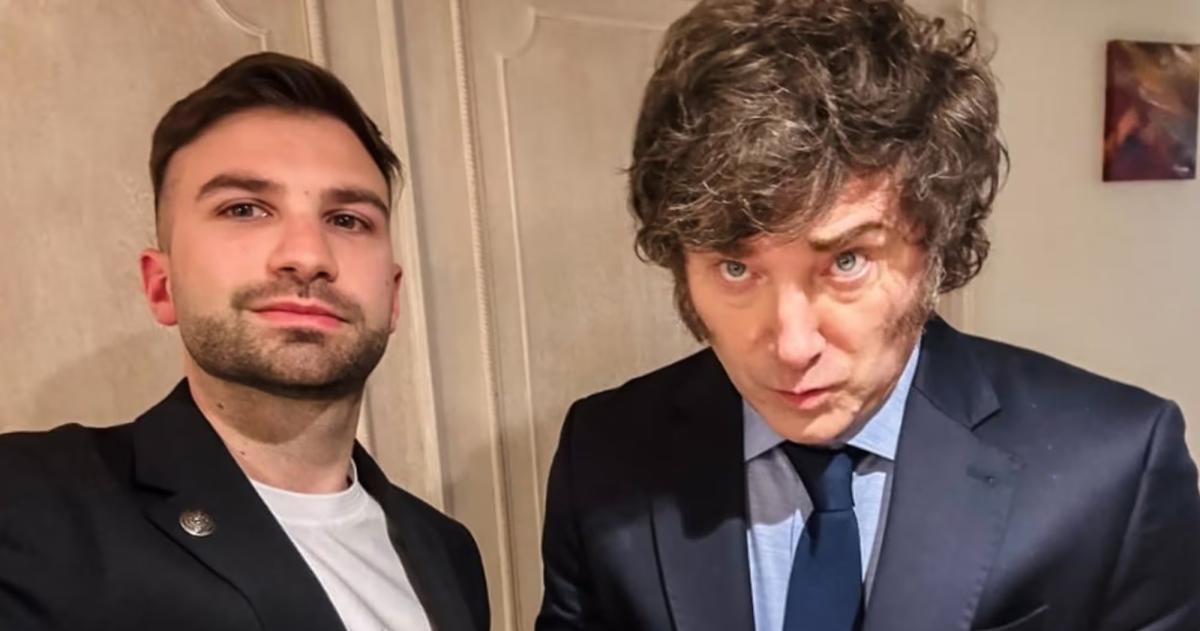 Milei con Mauricio Novelli uno de los imputados