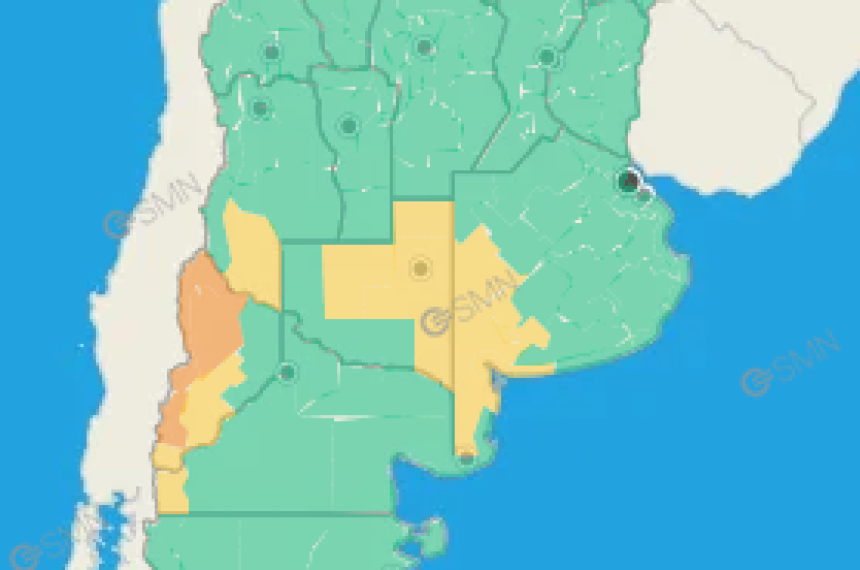 Gran parte de la provincia est� bajo Alerta Amarillo