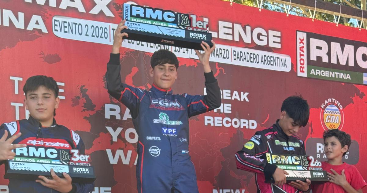 El piloto representante de La Pampa en lo m�s alto del podio