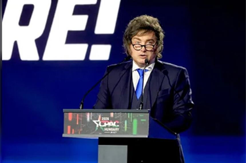 Javier Milei en Hungría