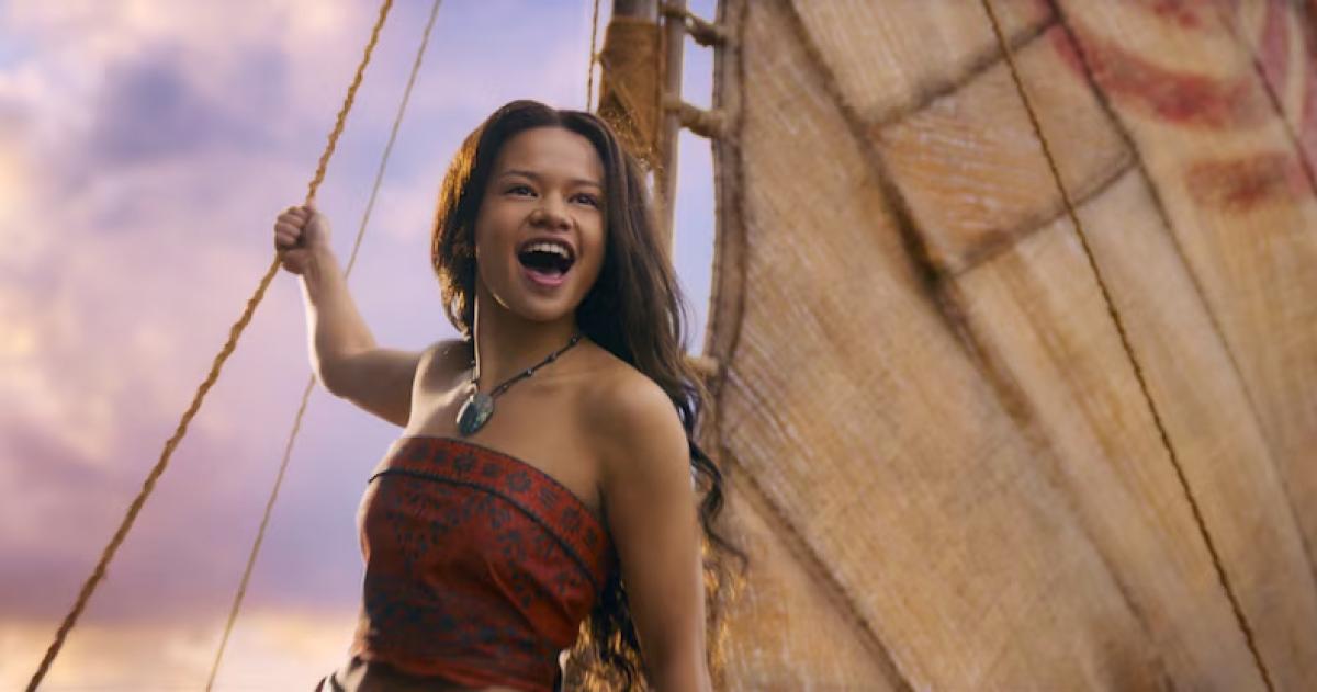 La actriz Catherine Lagaaia interpreta a Moana en el set de la anticipada adaptación de acción real de Disney