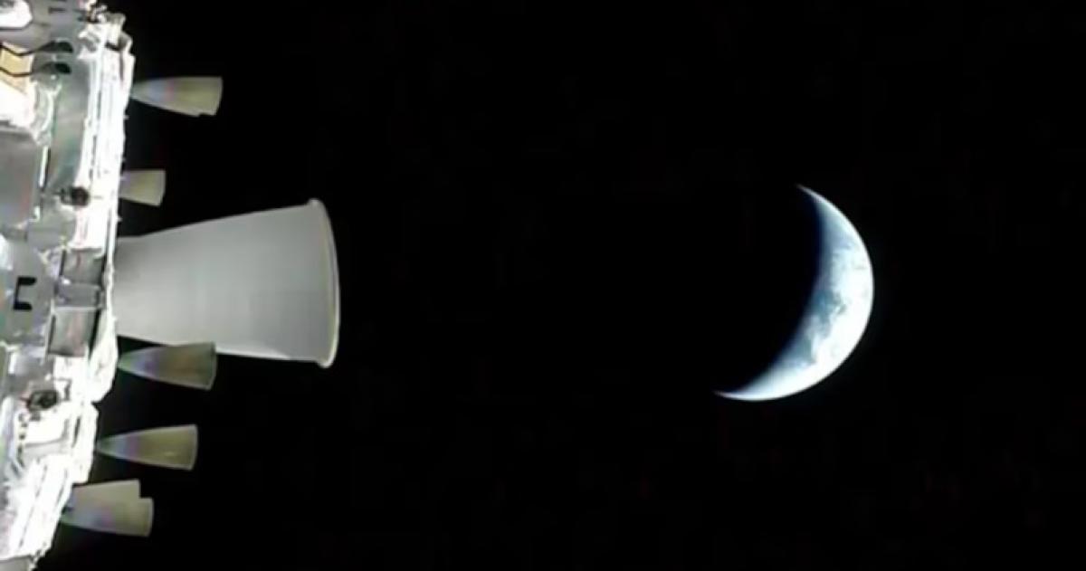 Los astronautas terminaron la maniobra de perigeo en la órbita lunar paso previo a cambiar el rumbo con destino a la Luna (NASA)